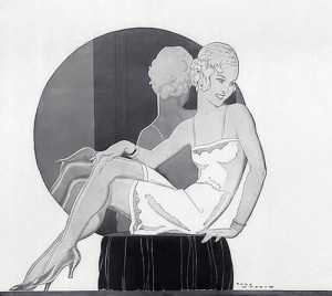 rene vincent girl in front of a mirror 30s