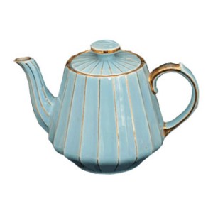 blue angd gold teapot