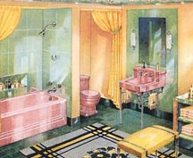 1950s lemon ang green bathroom