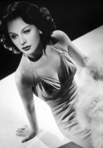 Heddy Lamar in halter neck .