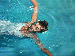 Esther swims