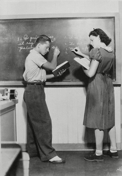 Judy and Micky at MGM school learn Spanish